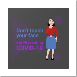 Don't touch your face For preventing COVID-19 Posters and Art